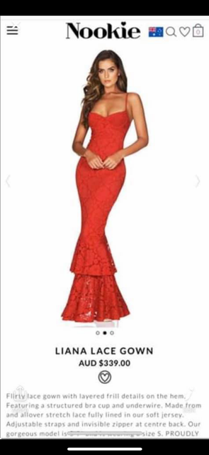 nookie liana lace gown red